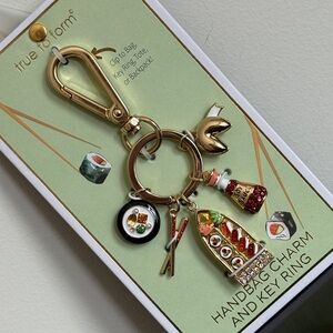 True to Form Gold Sushi Bag Charm Key Holder
